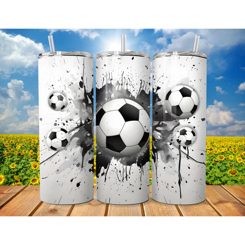 White Football tumbler