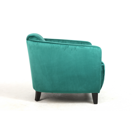 Durable & Stylish Blue/Grey/Green Velvet Tub Accent Armchair with Criss-Cross Pattern | Contemporary Drop Arm to Comfortable Living Room Seating | Perfect for Home & Office (Green Velvet)