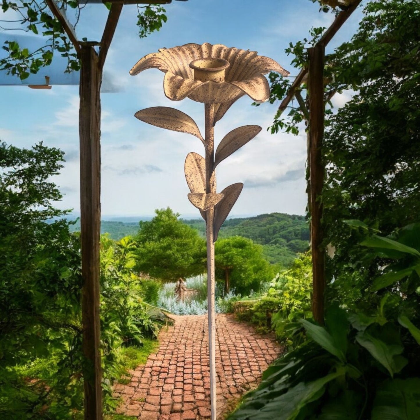 63CM GARDEN STAKE CANDLE HOLDER