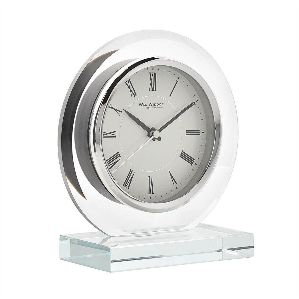 Wm.Widdop Round Glass Mantel Clock