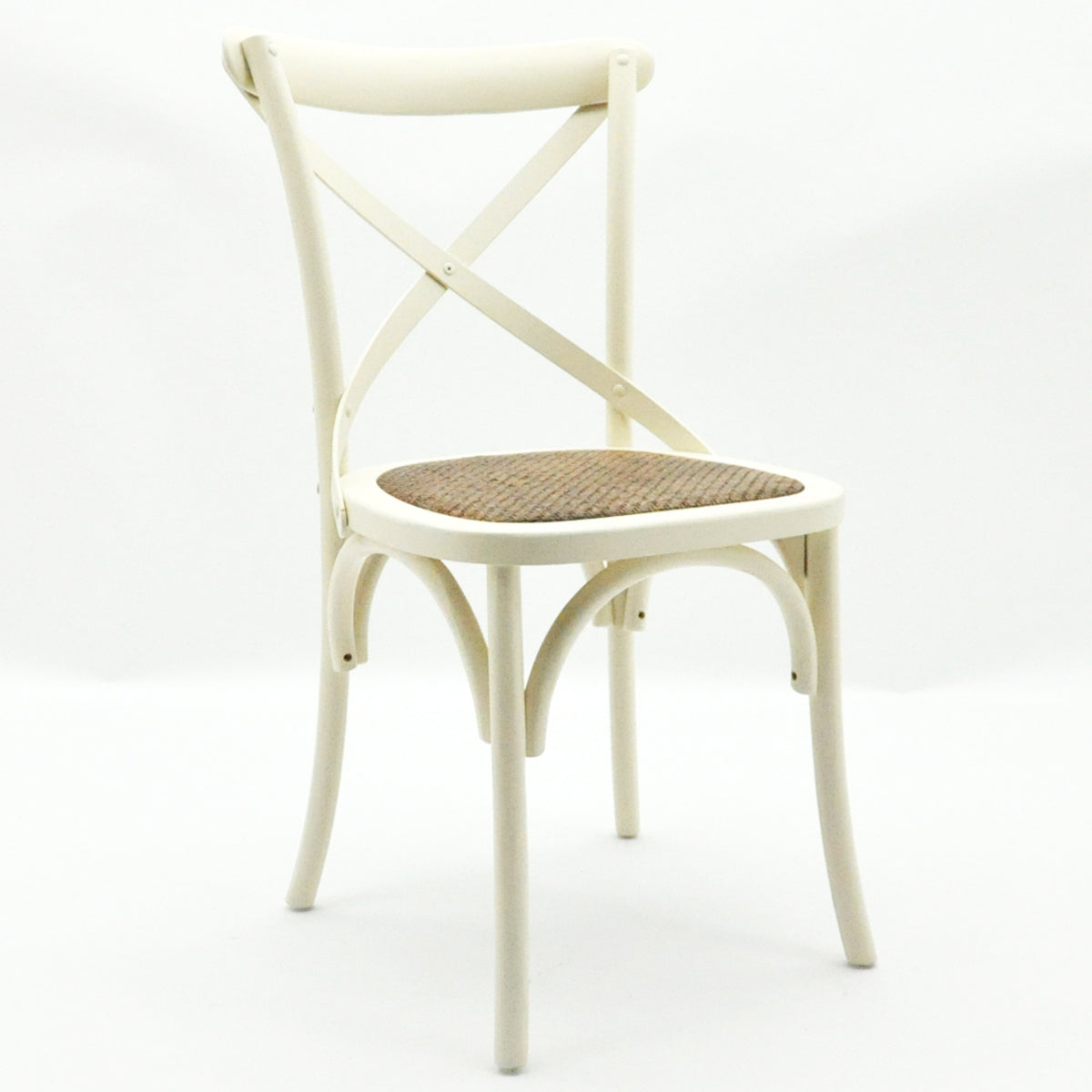 Modern & Stylish Hand Finished Cross Back Oak Wooden Cafe Chair - Exclusive Rattan Seat Comfortable Office Furniture Collections for Home, Dining, Cafe, and Office Seating (Cream)
