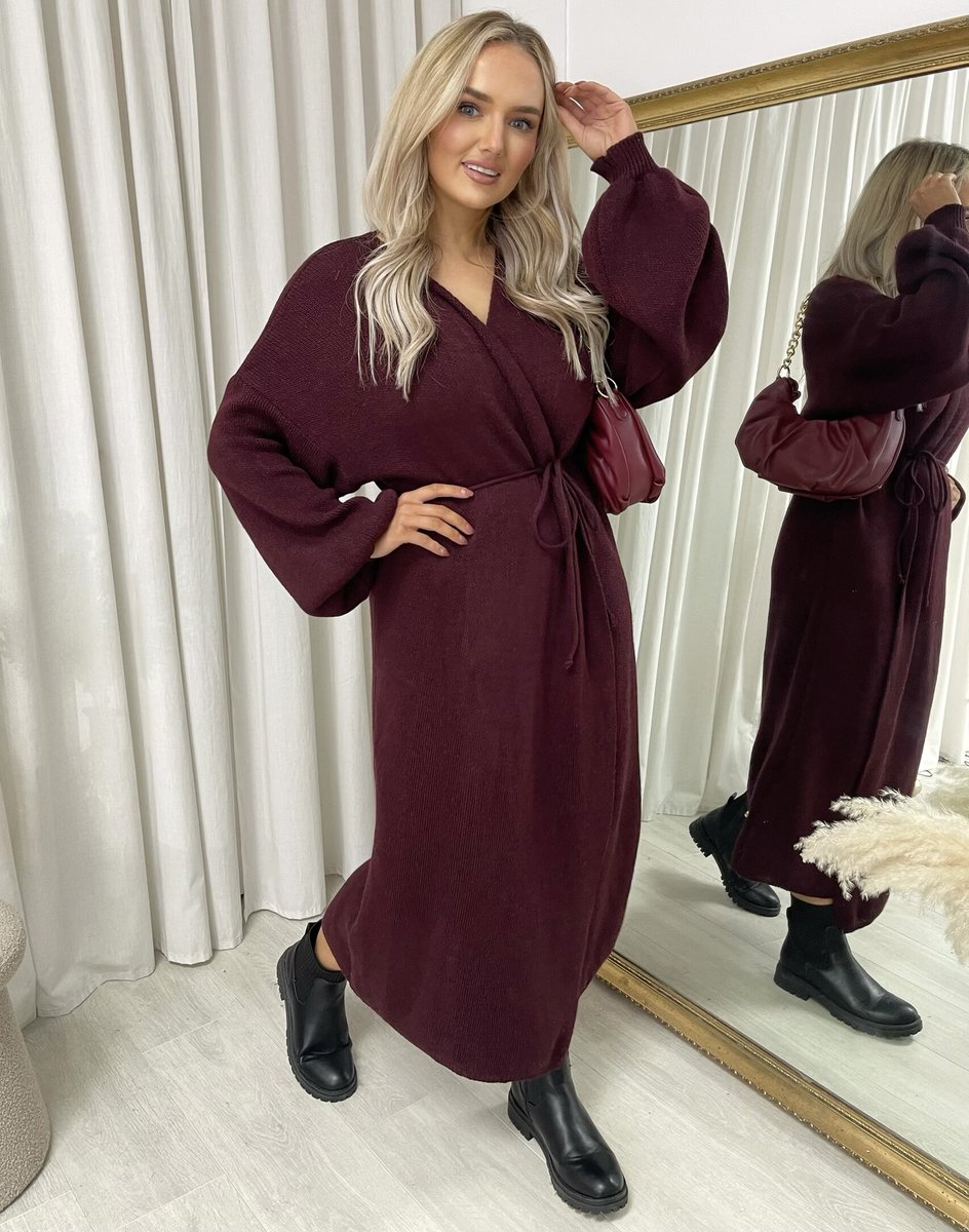 (F) Knitted Long Sleeve Belted Cardigan