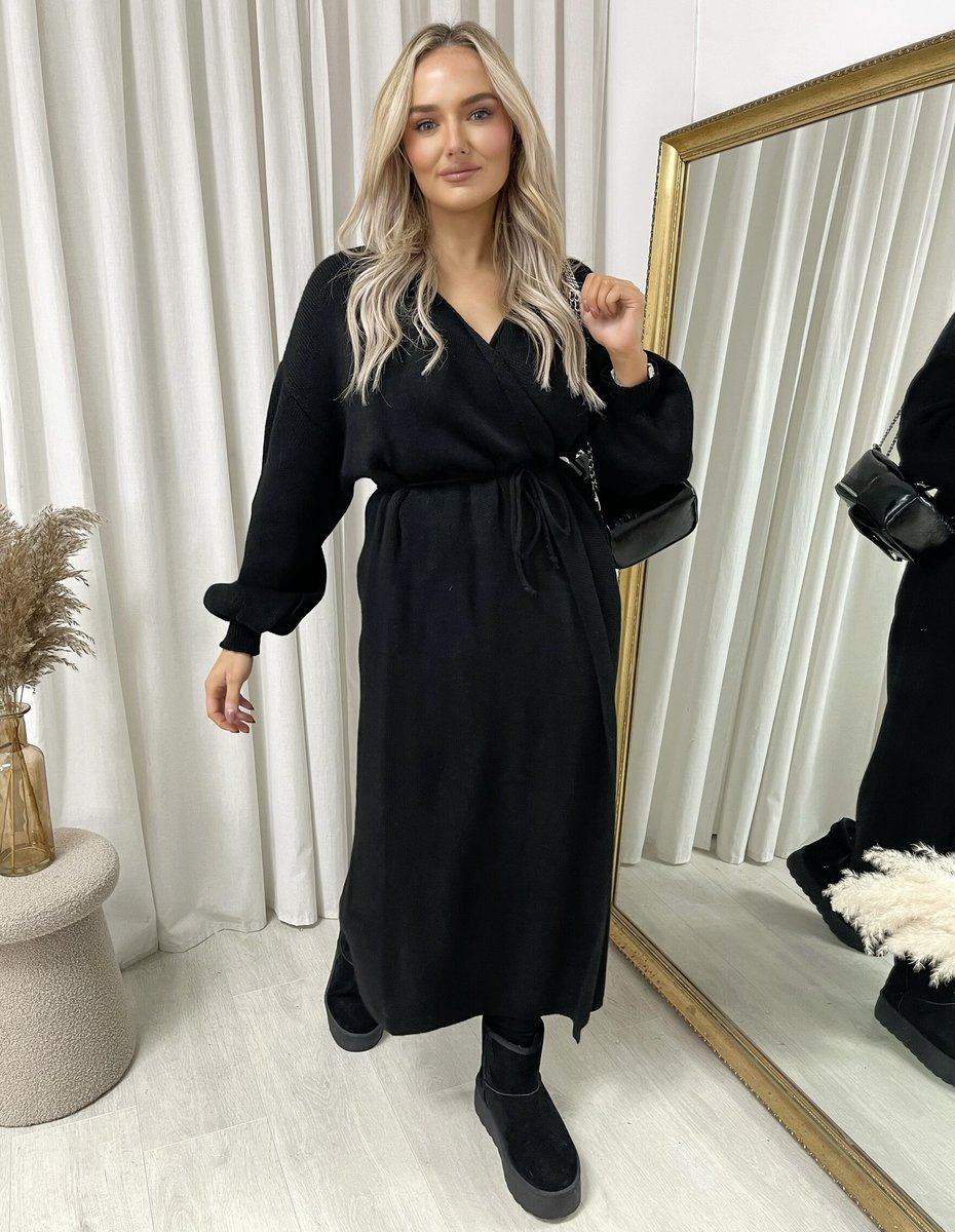 (F) Knitted Long Sleeve Belted Cardigan