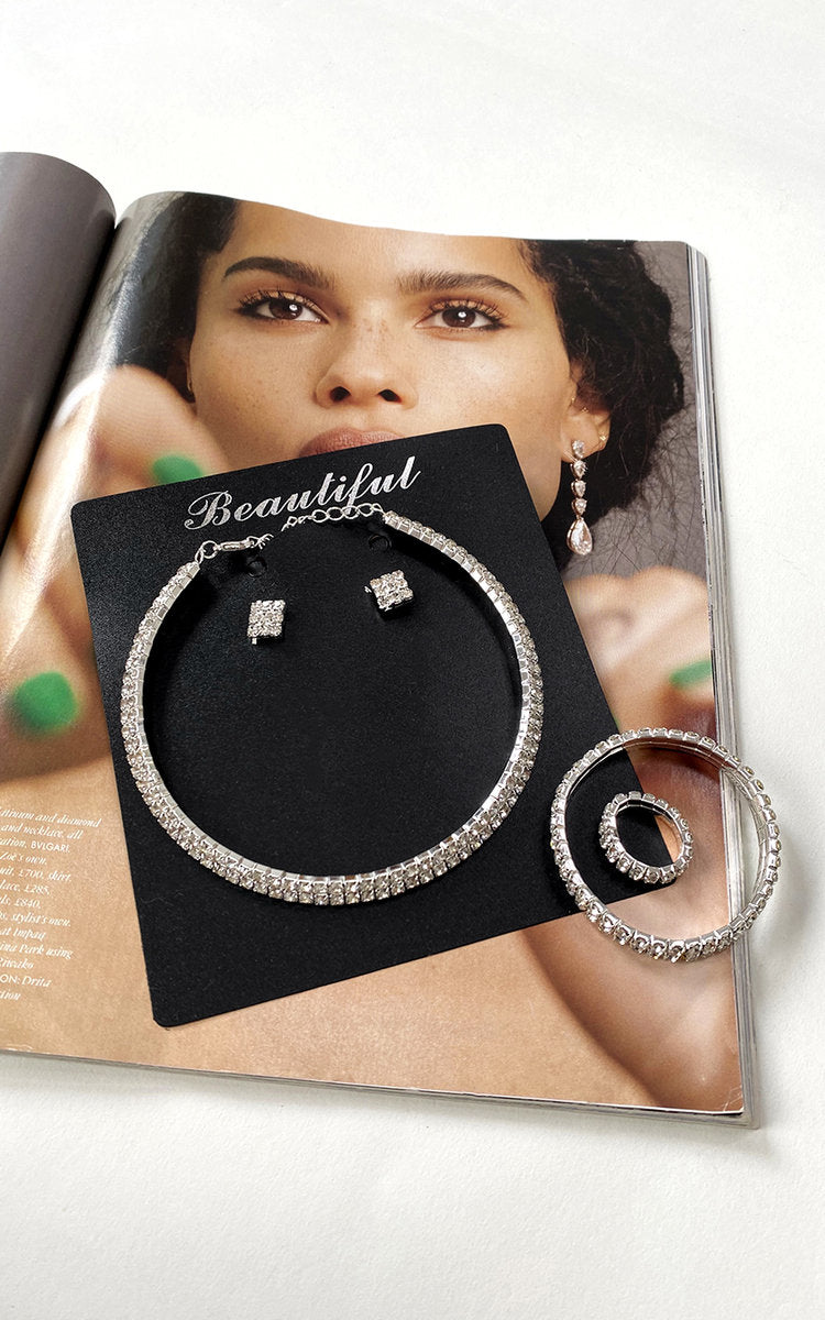(F) Diamanté Ring Bracelet
