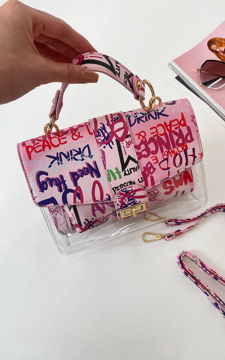 (F) Graffiti Print Handbag
