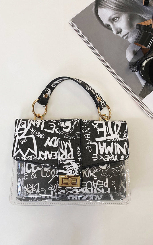 (F) Graffiti Print Handbag