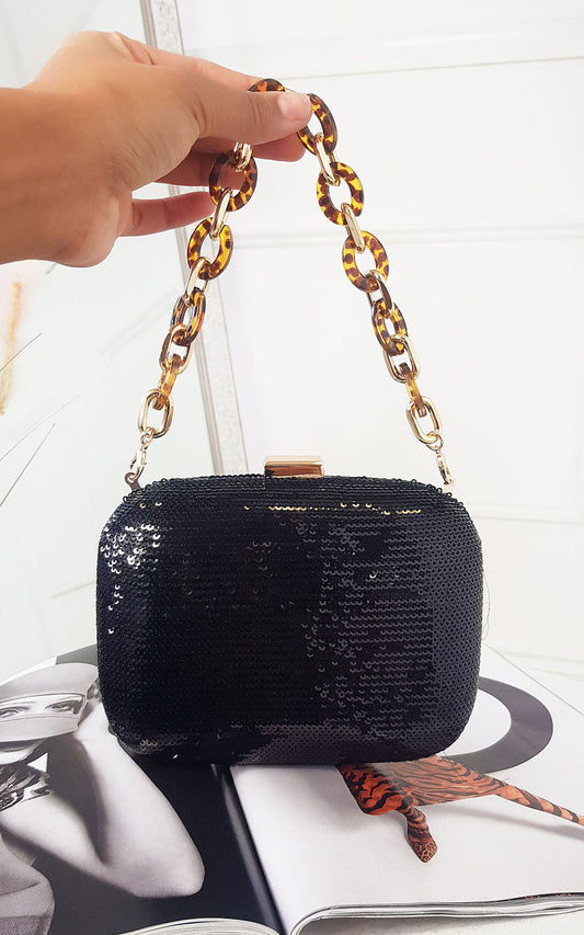 (F) Sequin Embellished Handbag