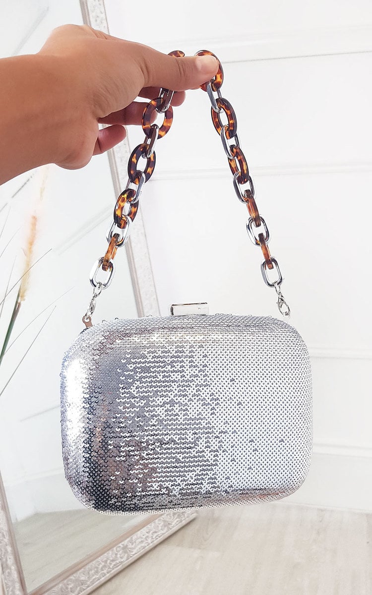 (F) Sequin Embellished Handbag