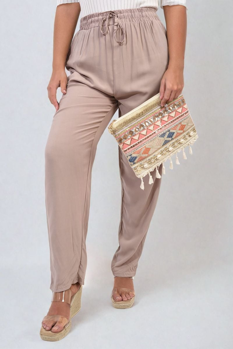 (F) Pom Pom Boho Clutch Bag