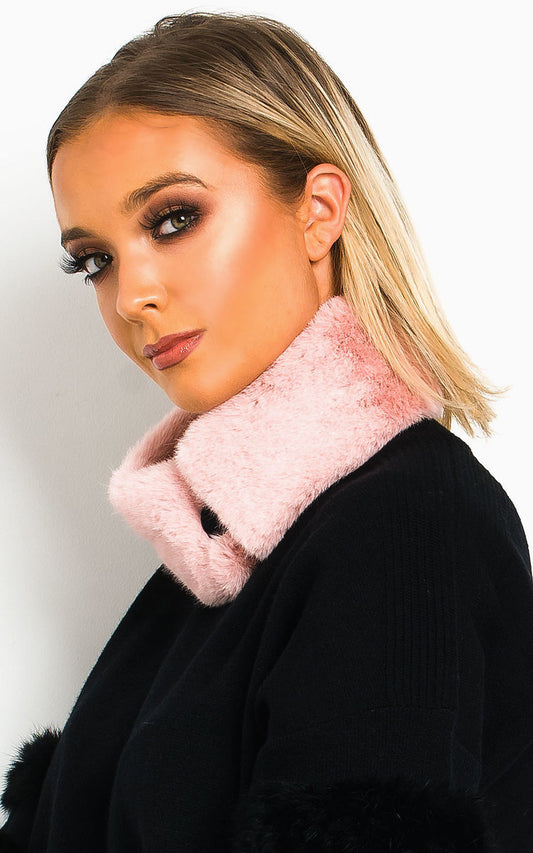 (F) Faux Fur Collar Scarf