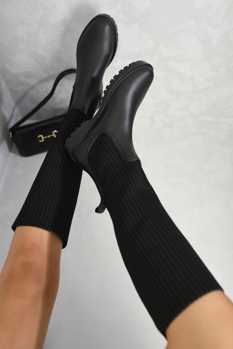 (F) High Sock Platform Boots