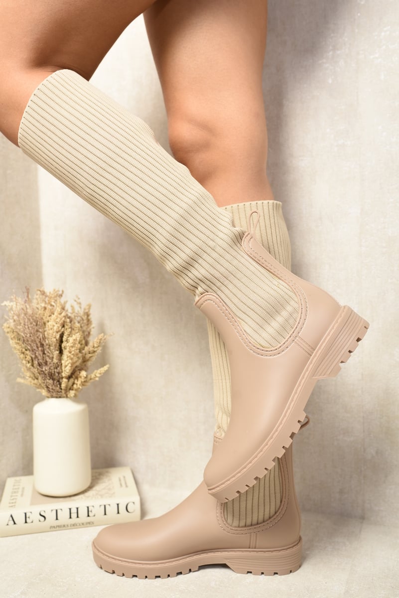(F) High Sock Platform Boots