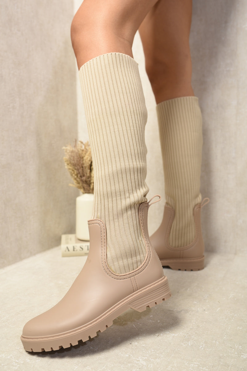 (F) High Sock Platform Boots