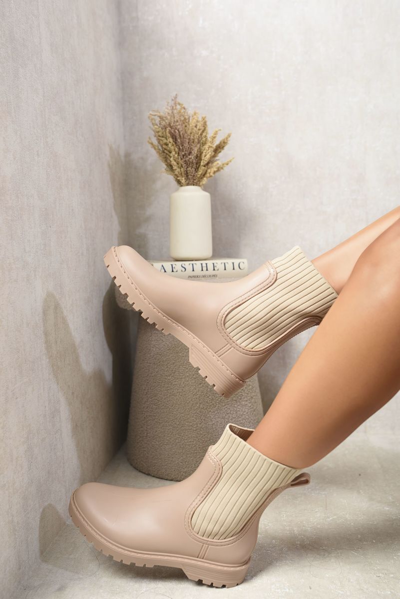 (F) Slip On Platform Ankle Boots