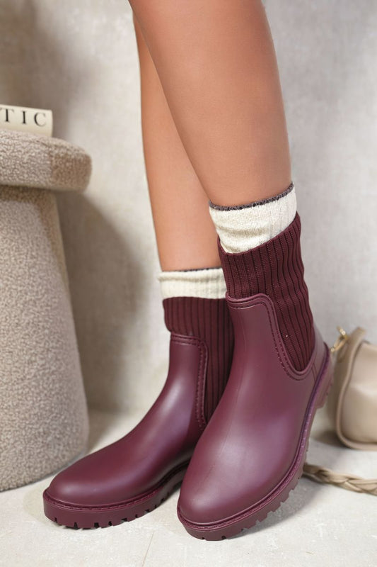 (F) Slip On Platform Ankle Boots