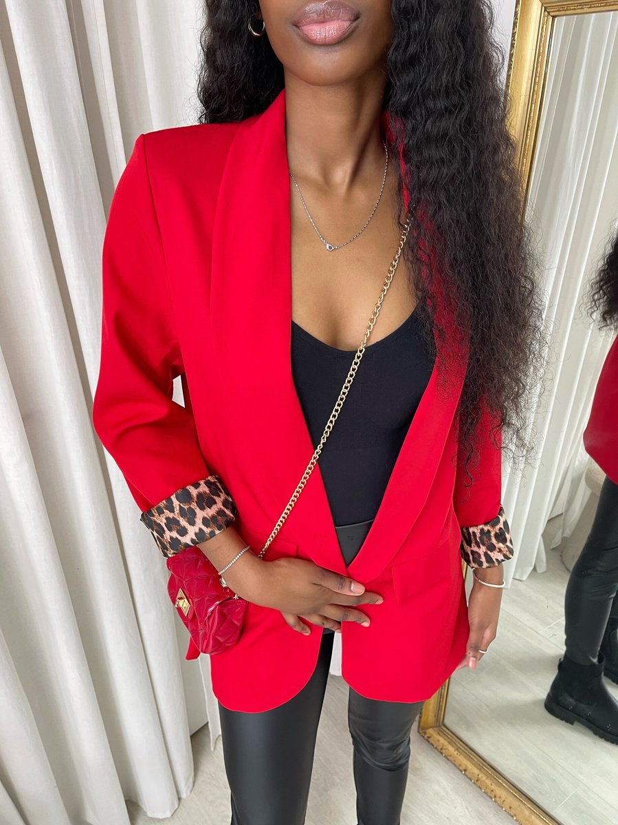 (F) Leopard Print Blazer Jacket