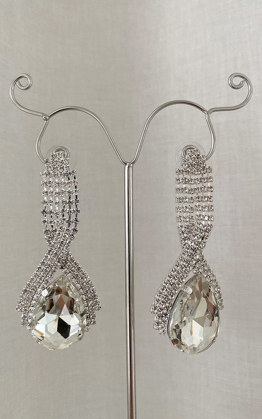 (F) Diamante Drop Earrings