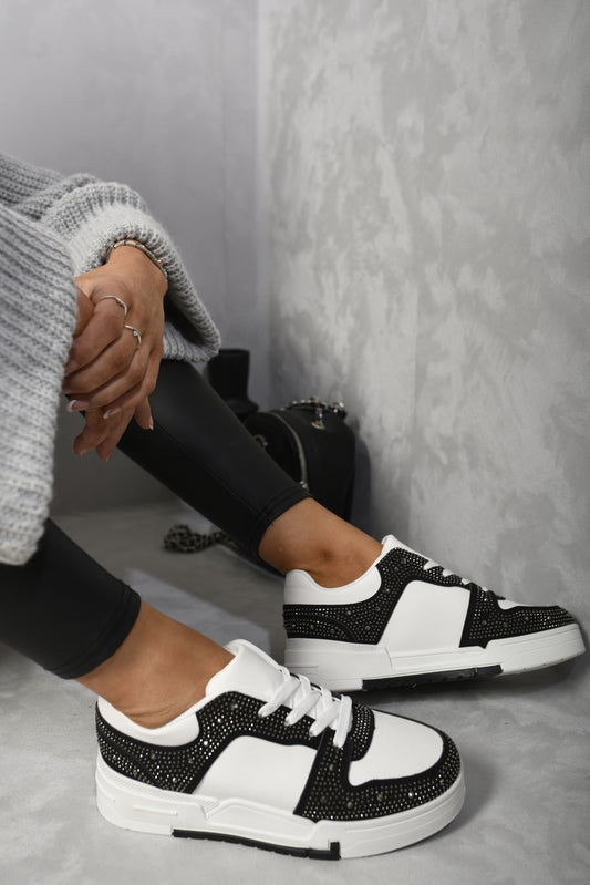 (F) Sparkly Crystal Embellished Trainers