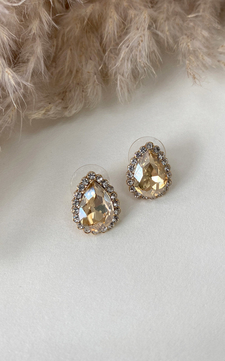 (F) Diamanté Drop Earrings
