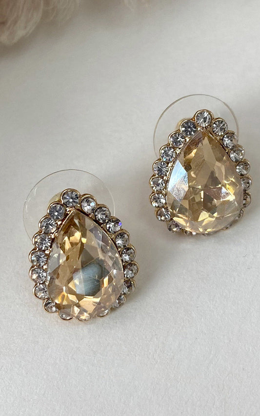 (F) Diamanté Drop Earrings