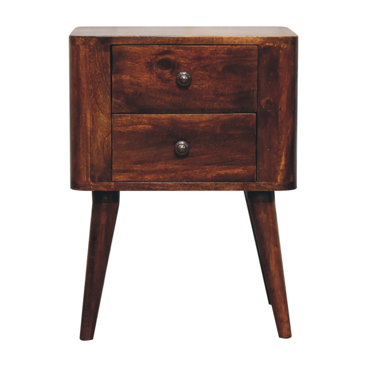 Artisan Furniture Solid Wood Bera Bedside,  2 Drawers,  Brown