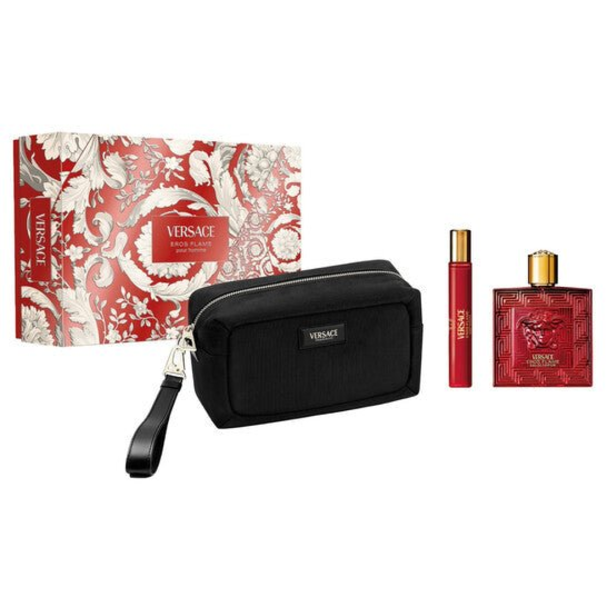 Versace Eros Flame Gift Set – 100ml + 10ml EDP Spray (Pouch Included)