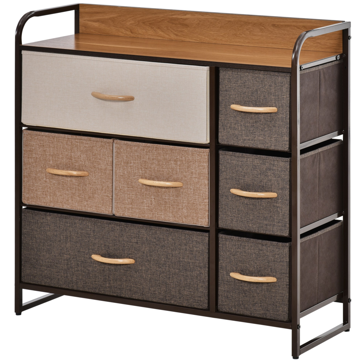 HOMCOM 7-Drawer Dresser, Fabric Chest of Drawers, Storage Organizer