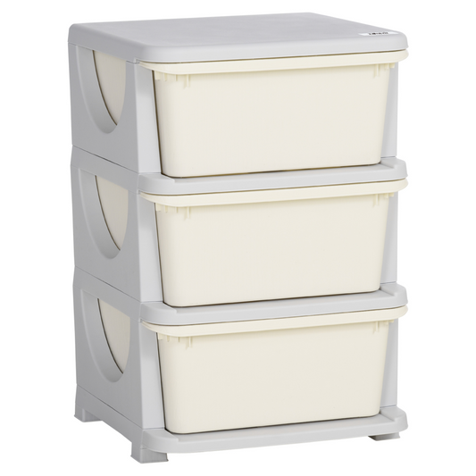 HOMCOM Kids Storage Unit w/ Three Drawers Three-Tier Chest Vertical Dresser