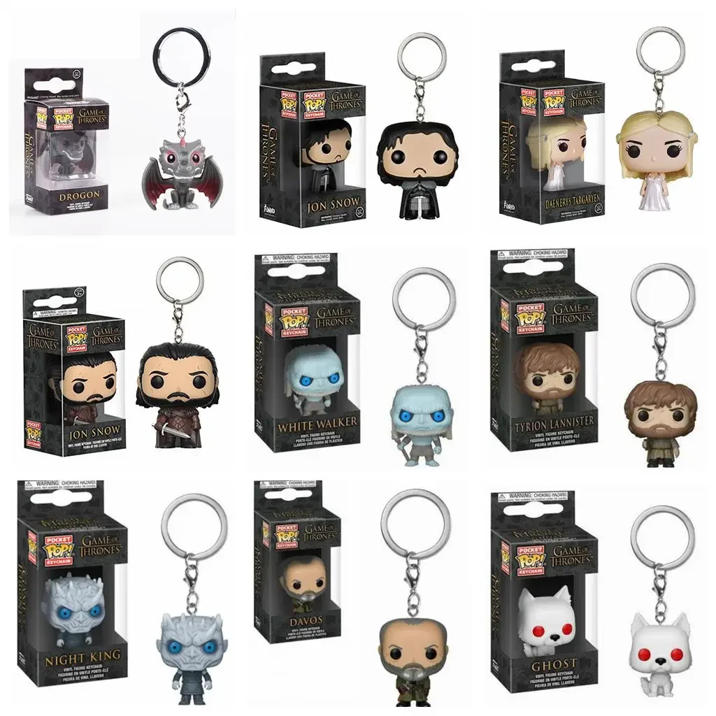 FUNKO Game of Davos Thrones Daenerys Night King White Walker Drogon JON SNOW Action Figure Toys Collection Keychain Gift