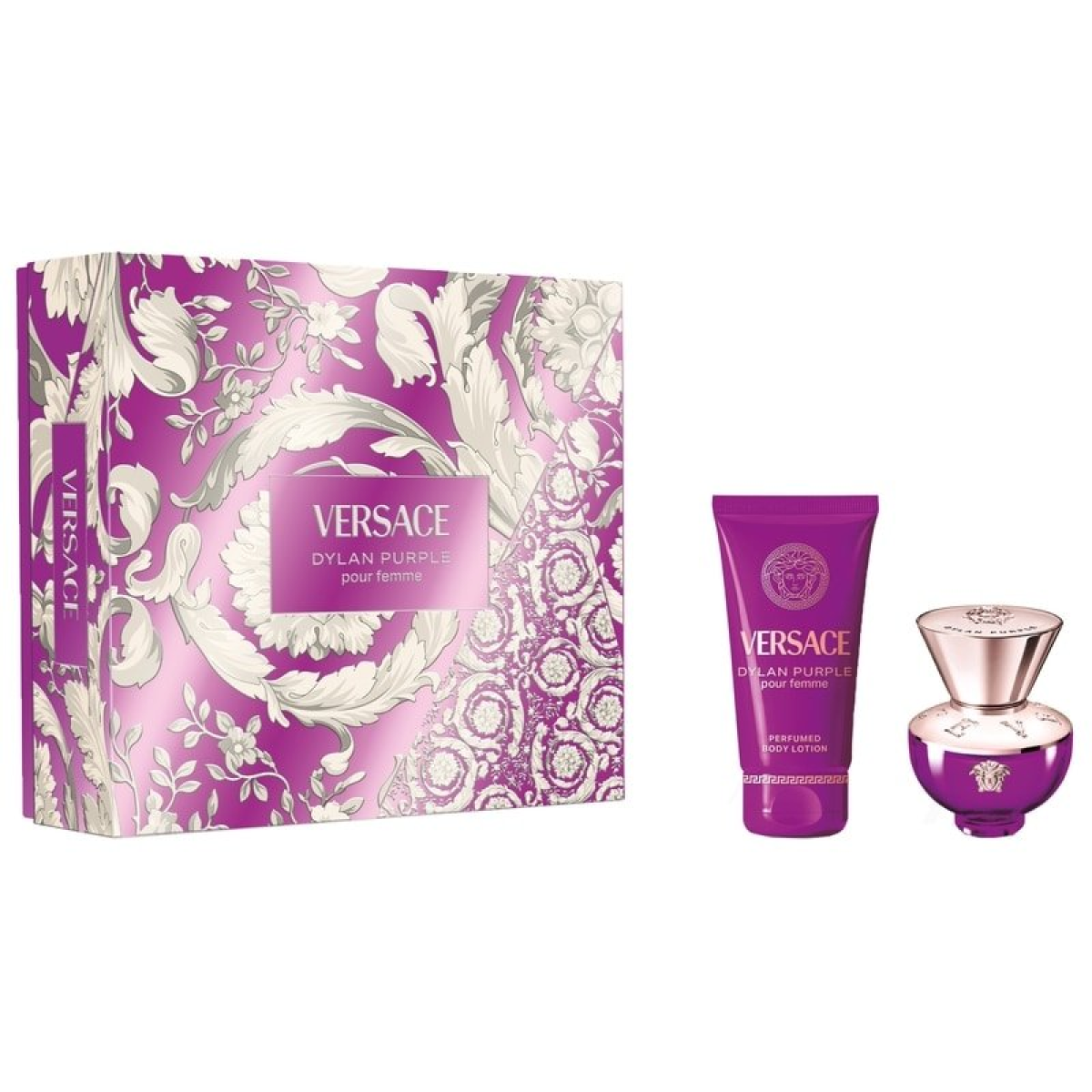 Versace Dylan Purple Gift Set: Eau De Parfum 30ml & Body Lotion 50ml