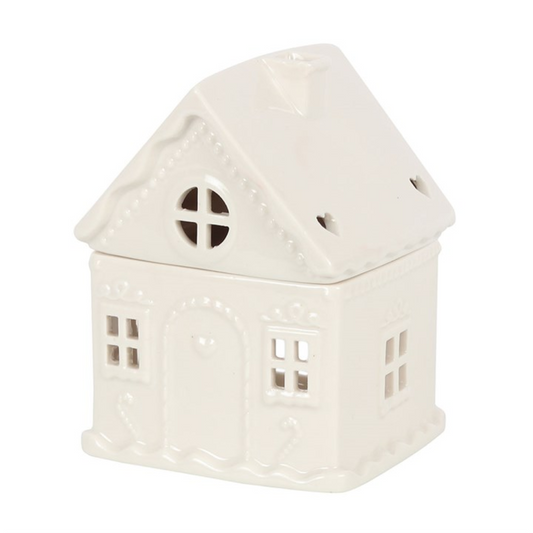 *White Gingerbread House Ceramic Oil Burner (4/20)