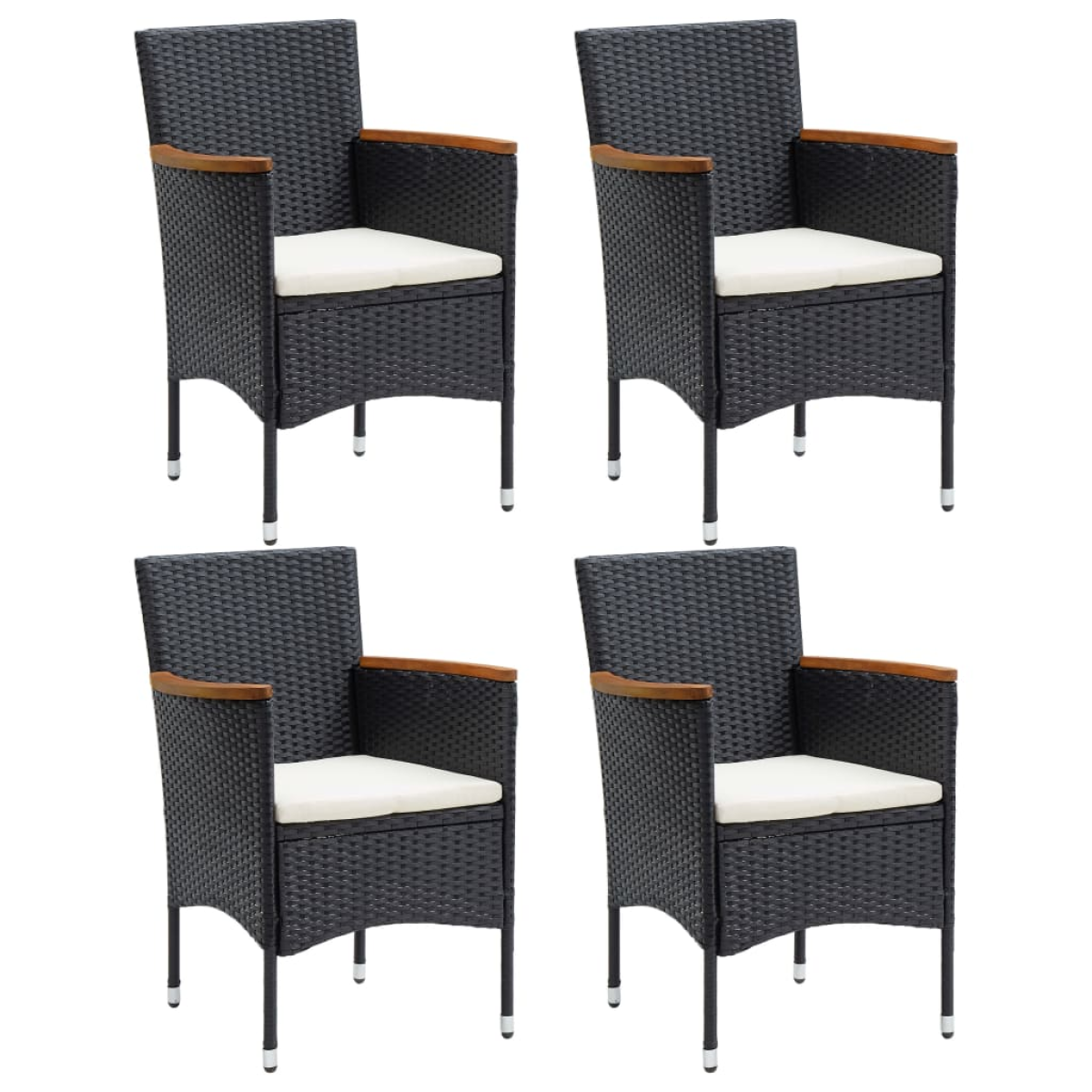 vidaXL Garden Dining Chair | Set of 4 | Black