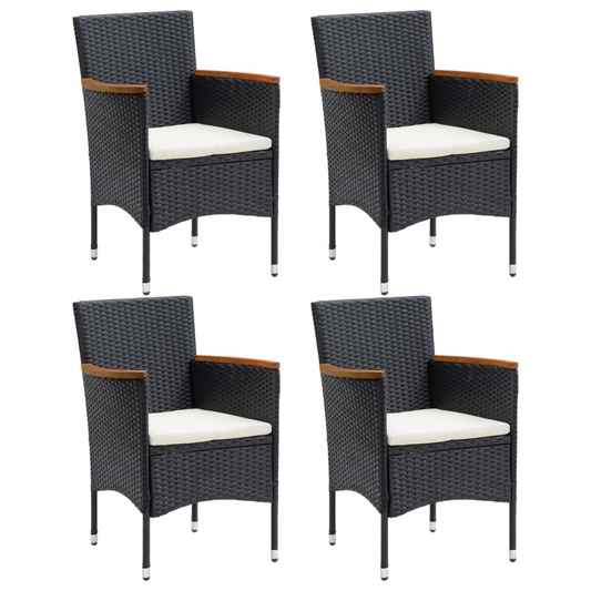 vidaXL Garden Dining Chair | Set of 4 | Black