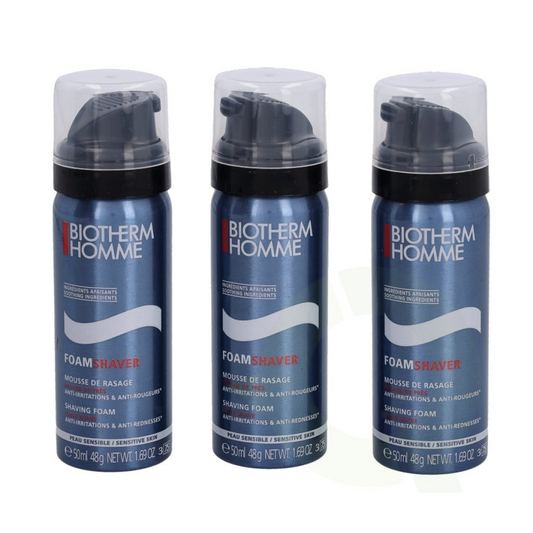 Biotherm Homme Sensitive Shaving Foam 3×50ml (Foam for Sensitive Skin) HTML