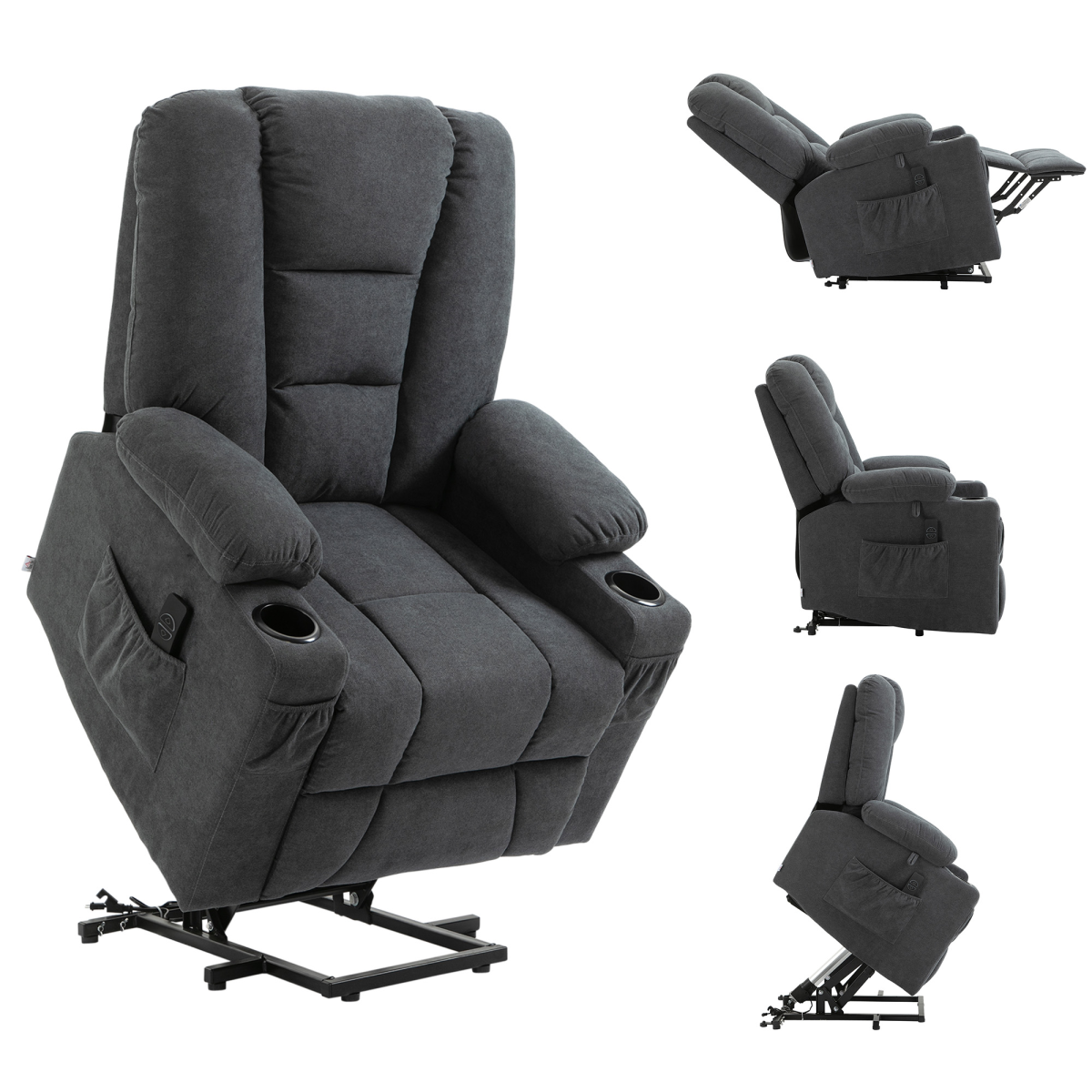 Riser and Recliner Chair w/ Remote, Lift Chair for the Elderly, Grey