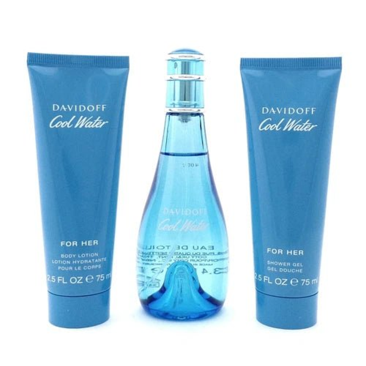 Davidoff Cool Water Gift Set: 100ml EDT, 75ml Body Lotion & 75ml Shower Gel