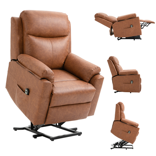 Power Lift Chair Electric Riser Recliner with Remote Control, Brown HOMCOM