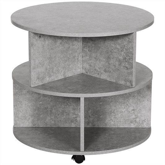 Coffee Table, 2-Tier, ?60x39.5H cm-Cement Colour