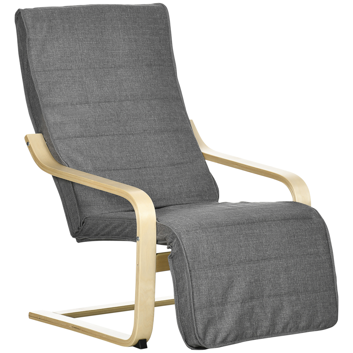 Lounge Chair Recliner Adjustable Footrest Home Dark Grey