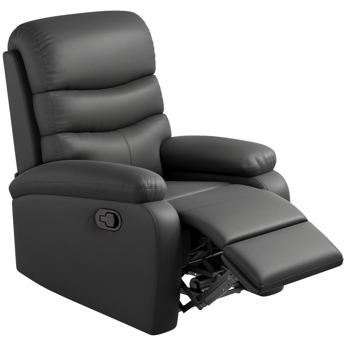 HOMCOM Manual Recliner Chair Armchair for Living Room with Footrest Black