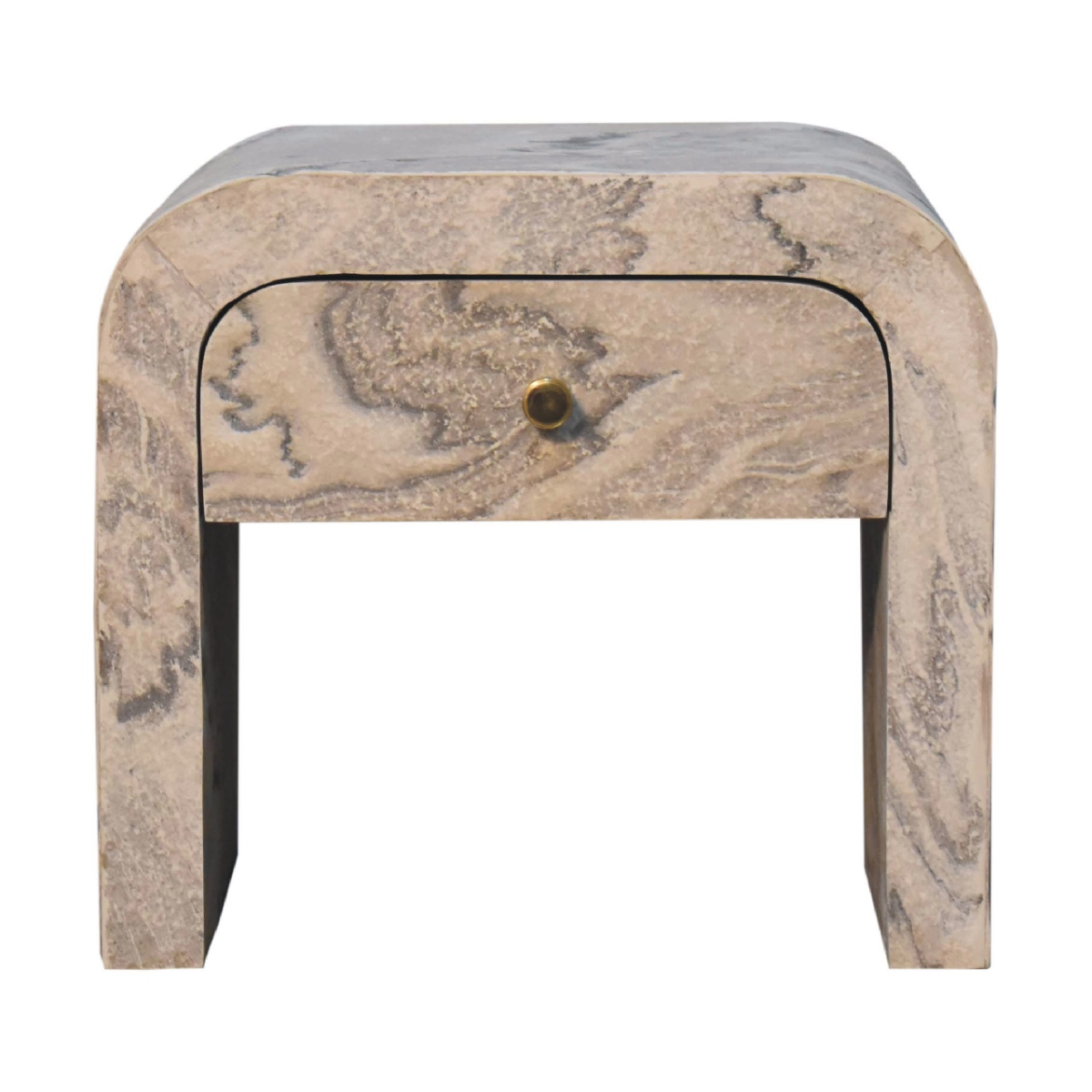 Artisan Furniture Solid Wood Nouveau Bedside, Beige, 1 Drawer