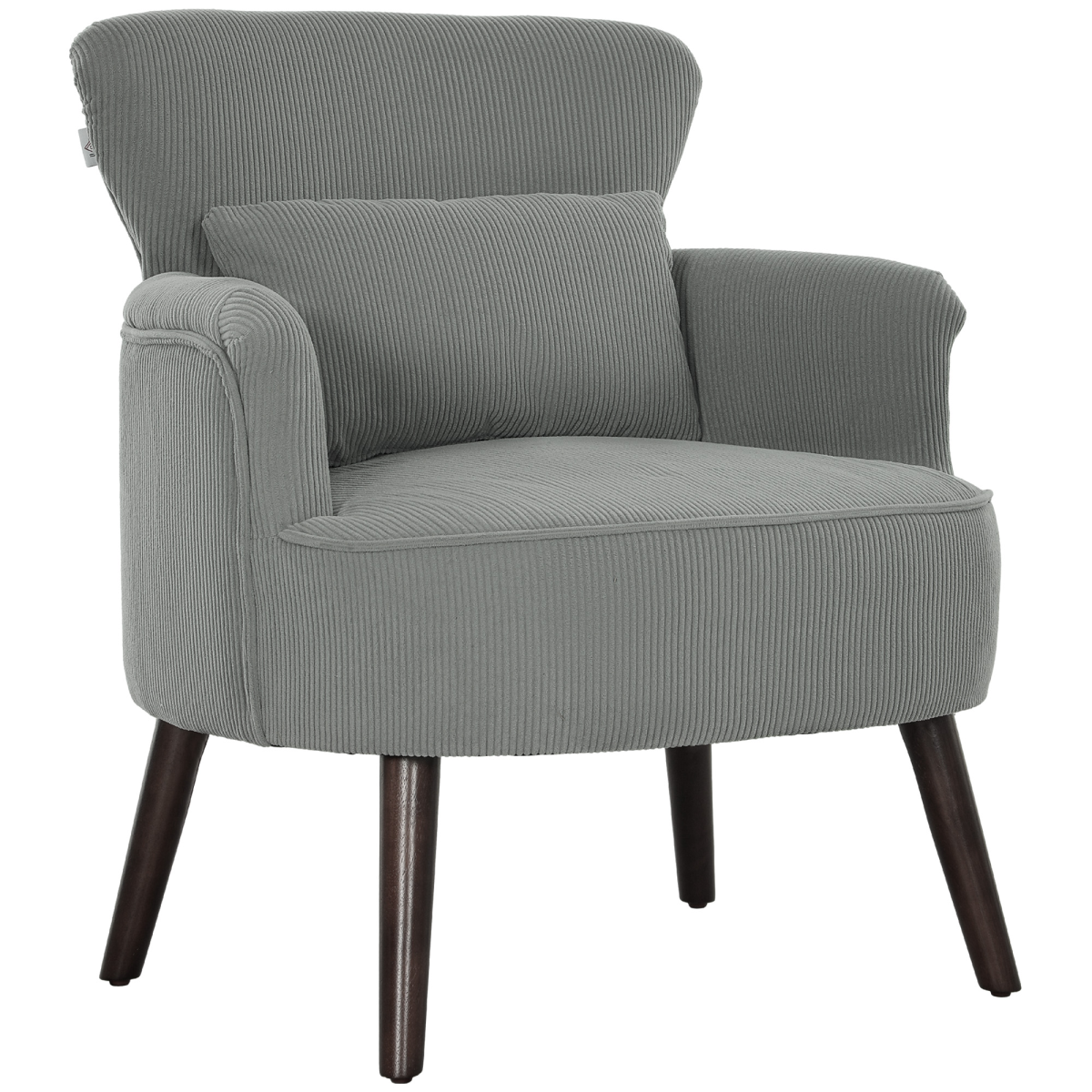 HOMCOM Armchair with Padded Seat and Backrest for Living Room, Light Grey