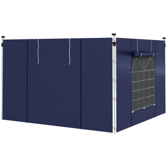 Outsunny 3x3(m) or 3x6m Pop Up Gazebo Side Panels Replacement, 2 Pack, Blue