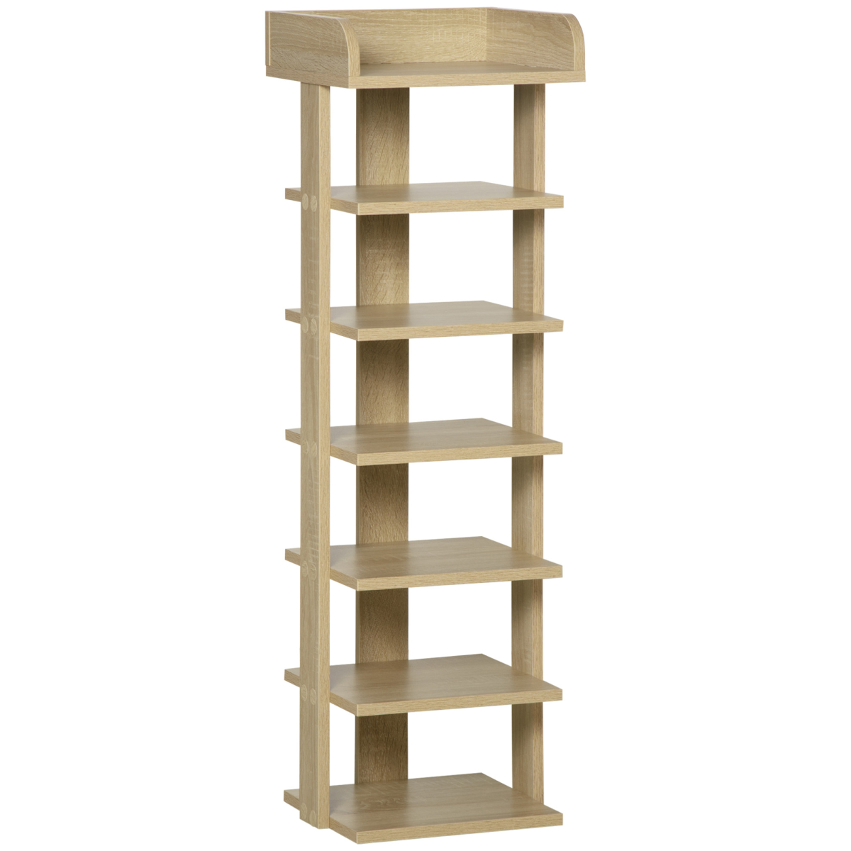 7 Tier Shoe Rack Organizer Storage Shelf Wooden Display Cabinet Oak