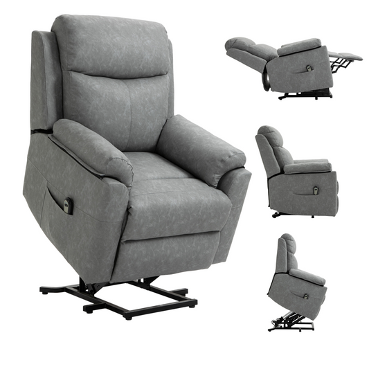 Power Lift Chair Electric Riser Recliner with Remote Control, Grey HOMCOM