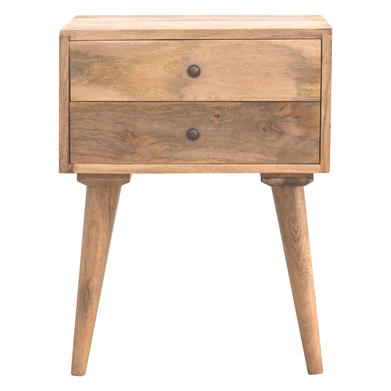 Artisan Furniture Solid Wood Modern Solid Wood Bedside, 2 Drawers, Beige