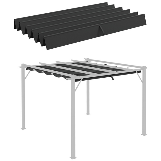 Pergola Shade Cover for 3 x 3m Pergola, Replacement Canopy Fabric Only, Grey