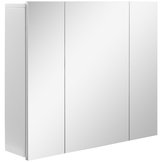 kleankin Bathroom Mirror Cabinet Wall Mount Storage organiser w/ Door, White