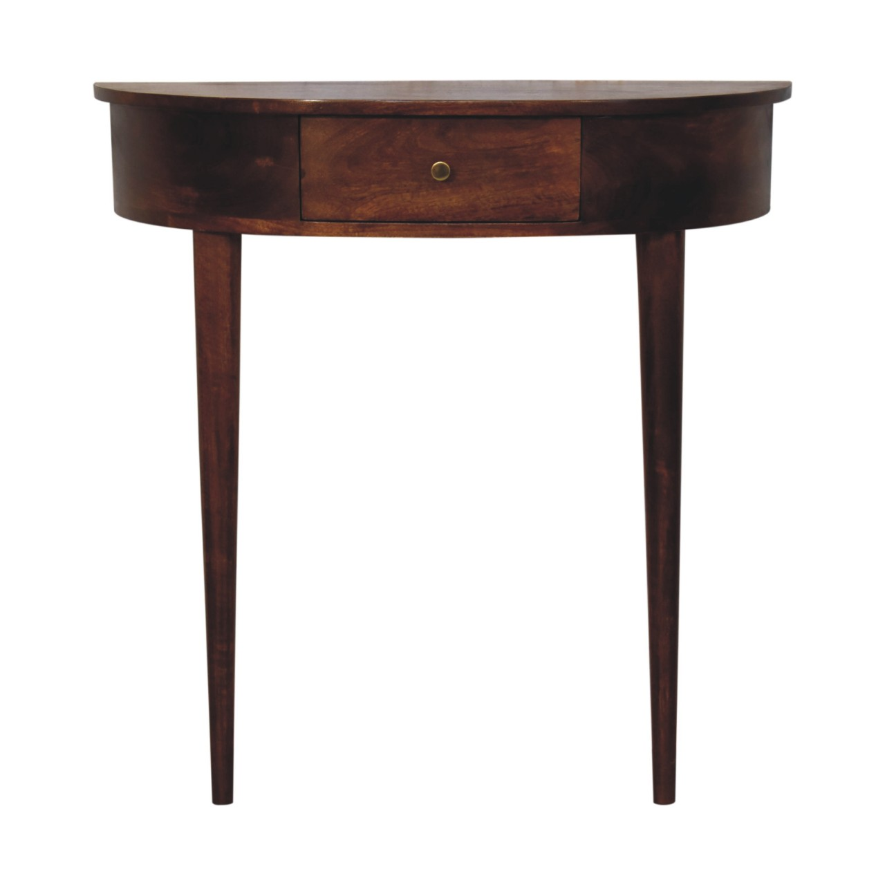 Artisan Furniture Solid Wood Backless Mounted Chestnut Console, 1 Drawer, Dark Brown