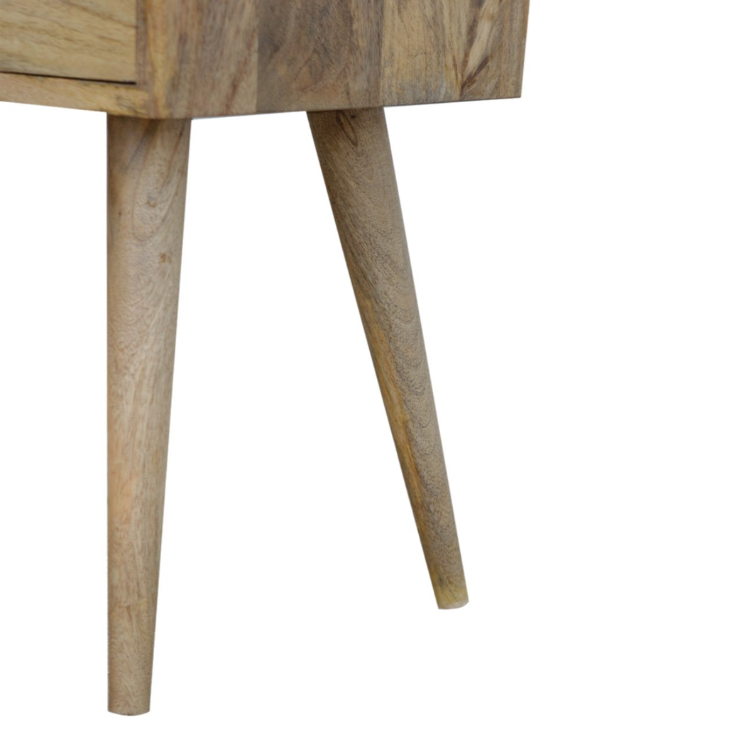 Artisan Furniture Solid Wood Mini Oak-ish Bedside, 1 Drawer, 1 Open Slot, Beige